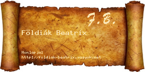 Földiák Beatrix névjegykártya